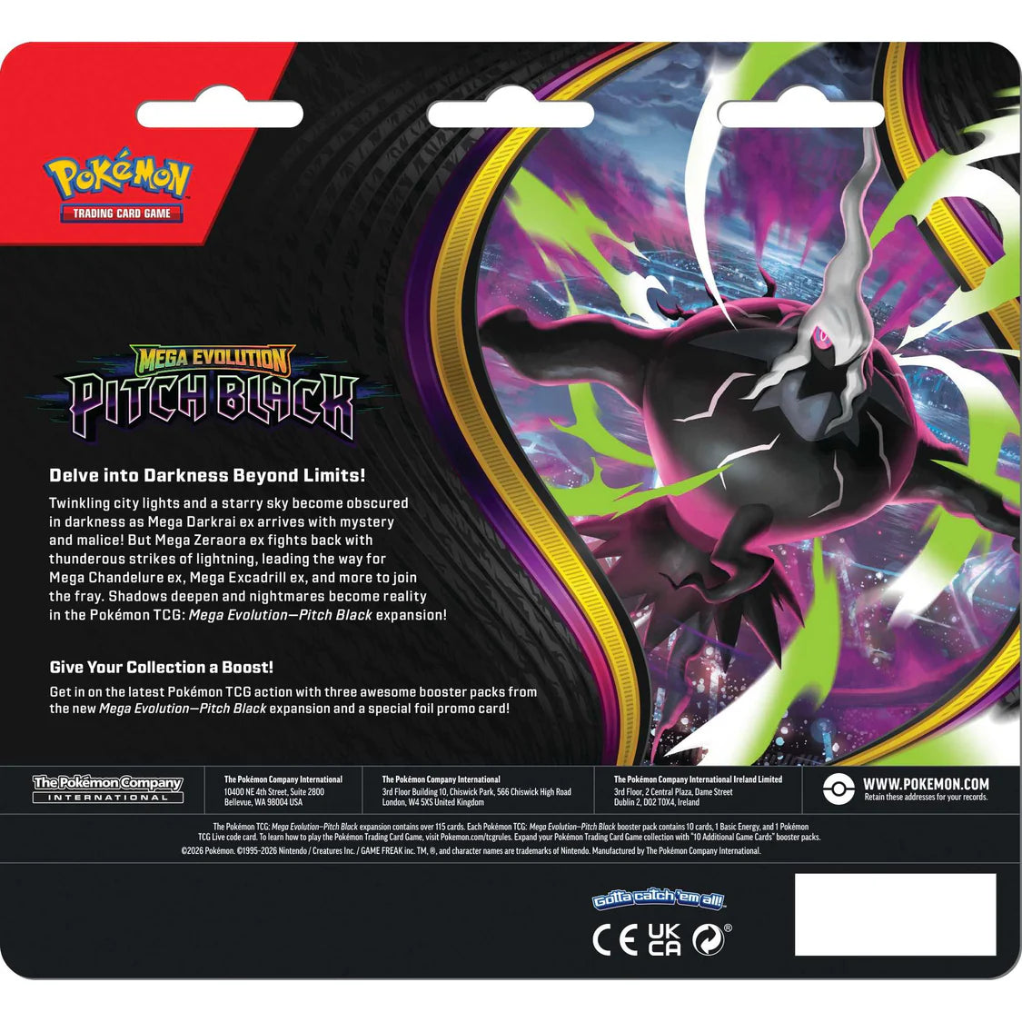 Pokémon TCG: Pitch Black 3-Pack Blister | Pre-Order