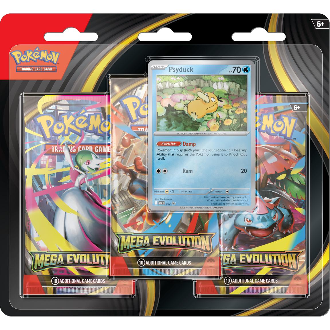 Pokémon TCG: Mega Evolution 3-Pack Blister (Golduck / Psyduck Promo) (Pre-Order)