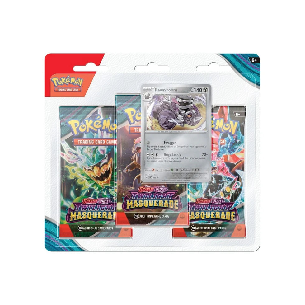 Pokémon TCG: Twilight Masquerade 3-Pack Blister (Snorlax / Revavroom)