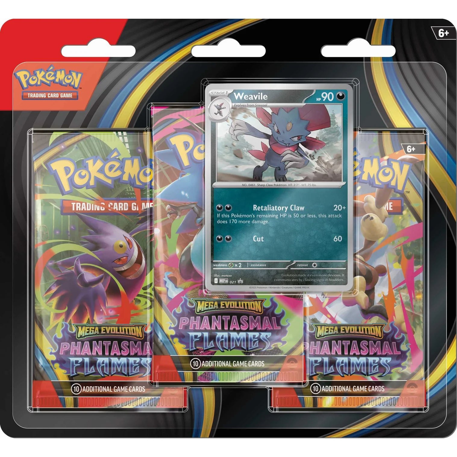 Pokémon TCG: Phantasmal Flames 3-Pack Blister (Sneasel / Weavile) (Pre-Order)