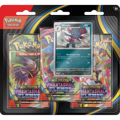 Pokémon TCG: Phantasmal Flames 3-Pack Blister (Sneasel / Weavile) (Pre-Order)